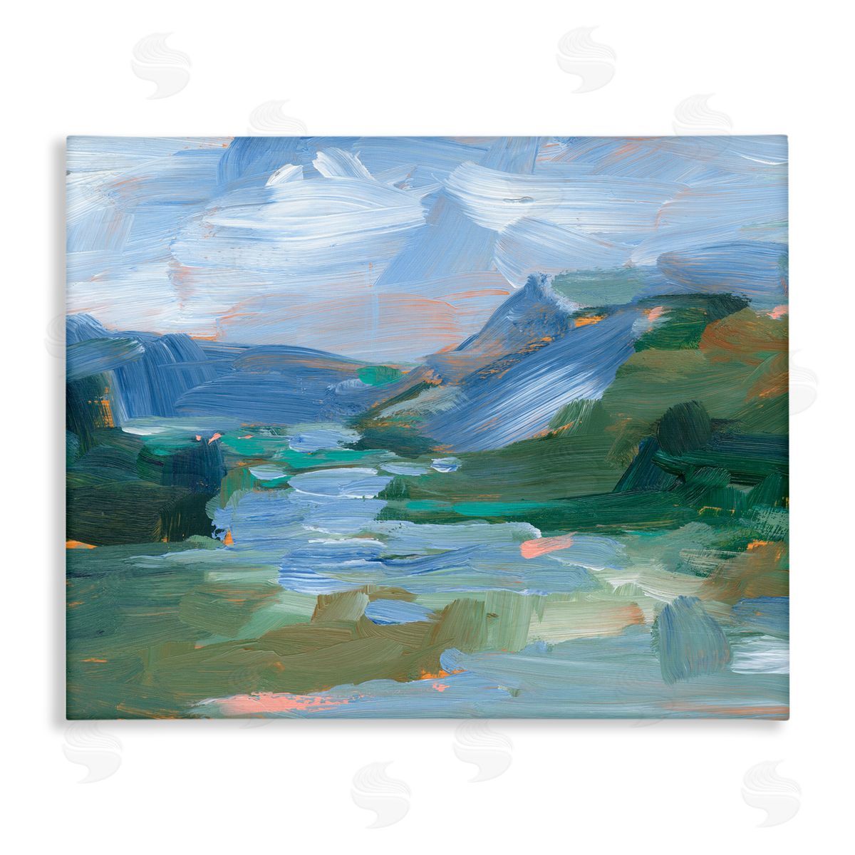 Ethan Harper River Through Mountains Abstract Scene