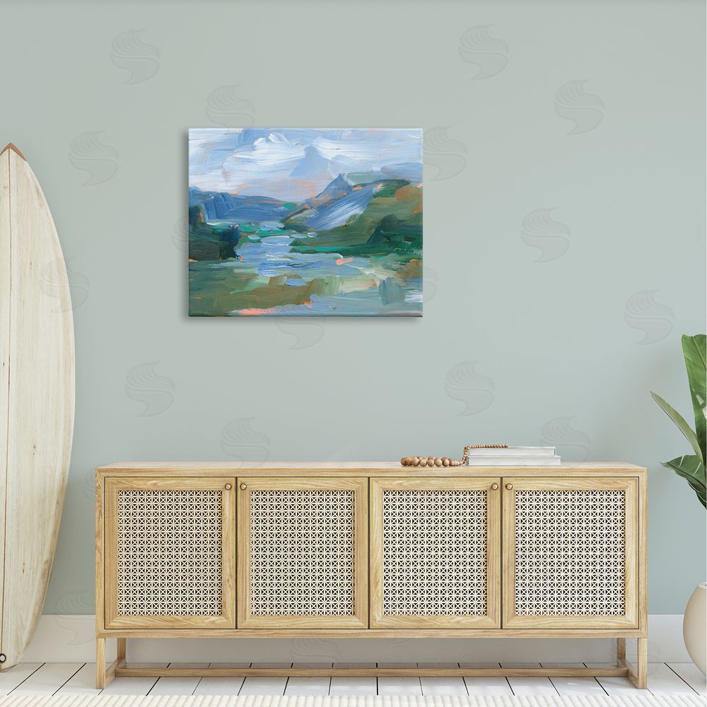 Ethan Harper River Through Mountains Abstract Scene