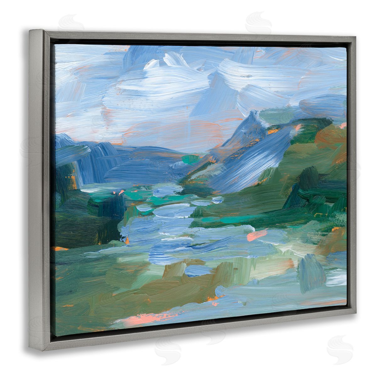 Ethan Harper River Through Mountains Abstract Scene