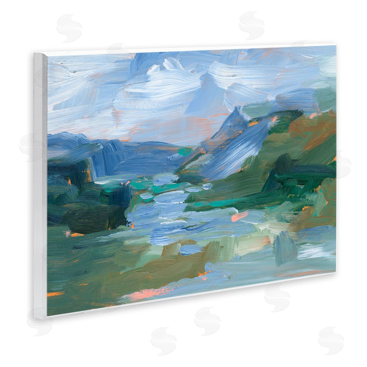 Ethan Harper River Through Mountains Abstract Scene