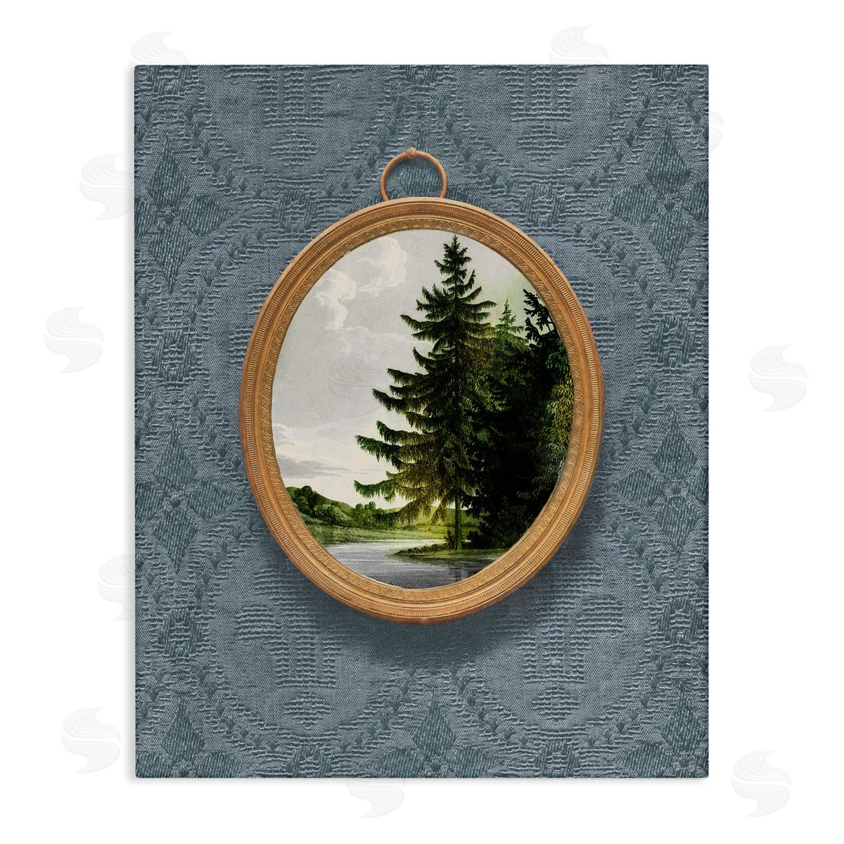 Vision Studio Tree Scene View Vintage Pattern