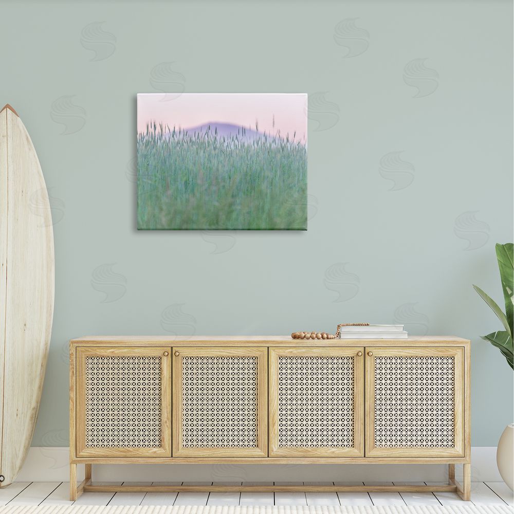 Nancy Crowell Wheat Field Pastel Mountain Peak