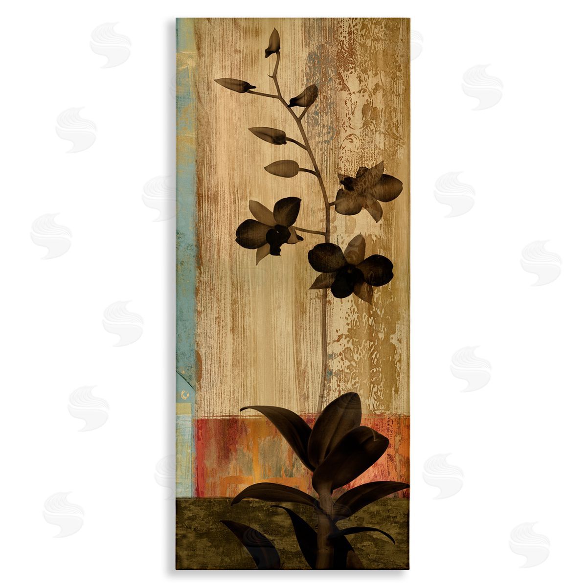 Chris Donovan Orchid Silhouette Modern Linear Shapes