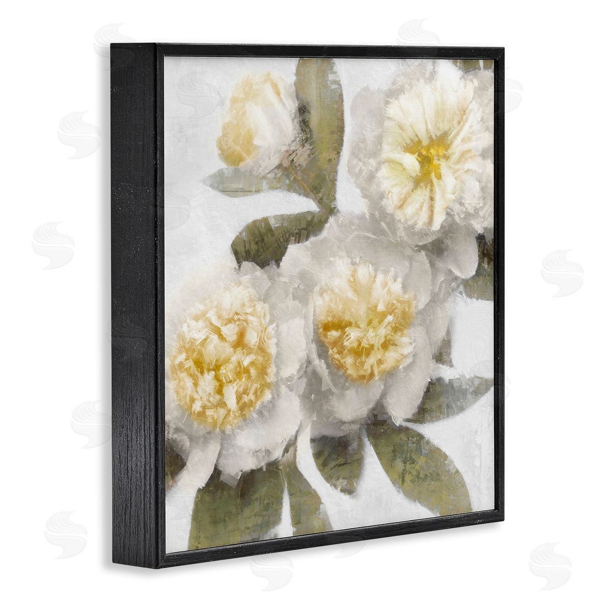 Emily Ford Blooming Yellow Peony Flower Petals Black Framed Glicee Wall Art Print