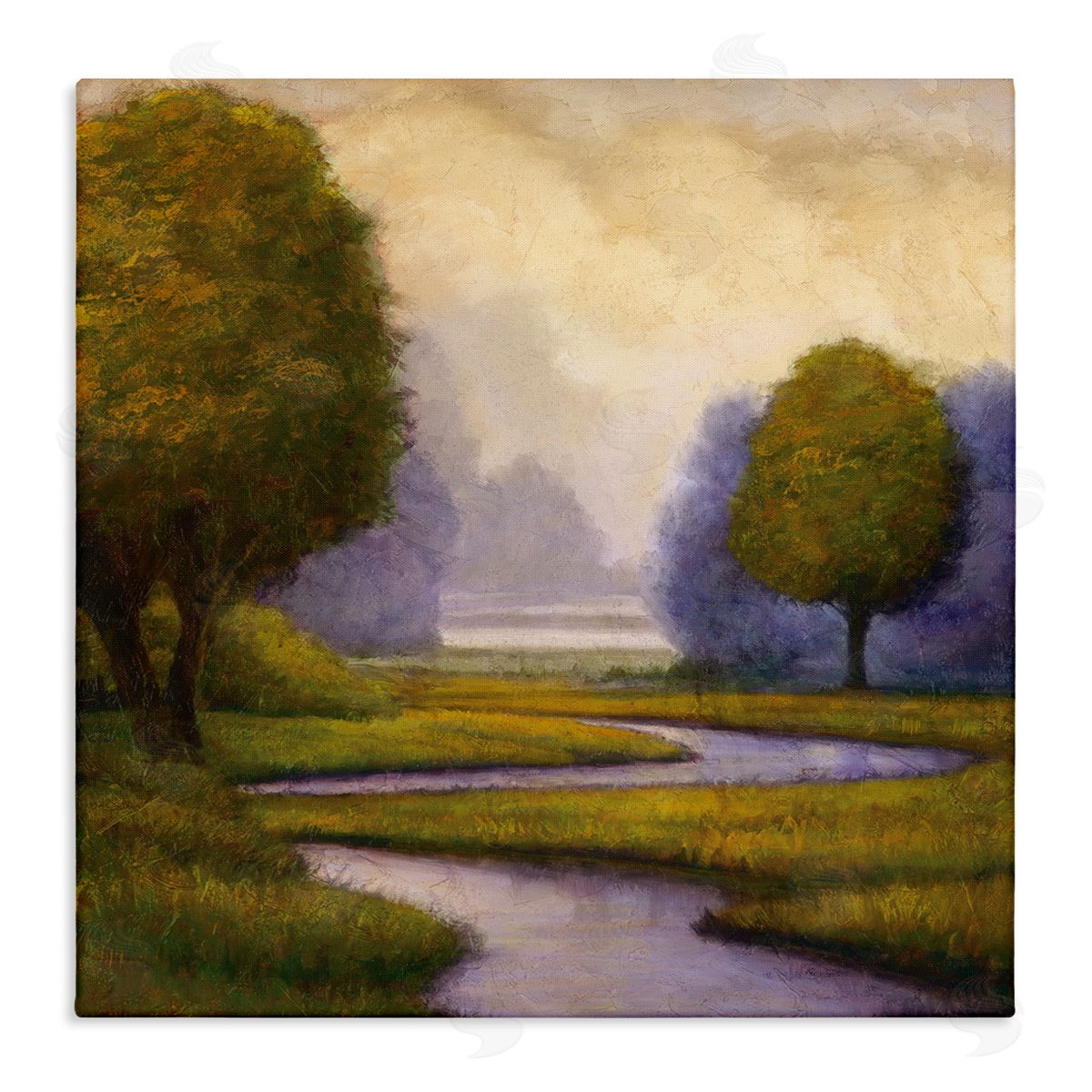 Gregory Williams Winding Stream Landscape River Stretched Canvas Wall Art Print