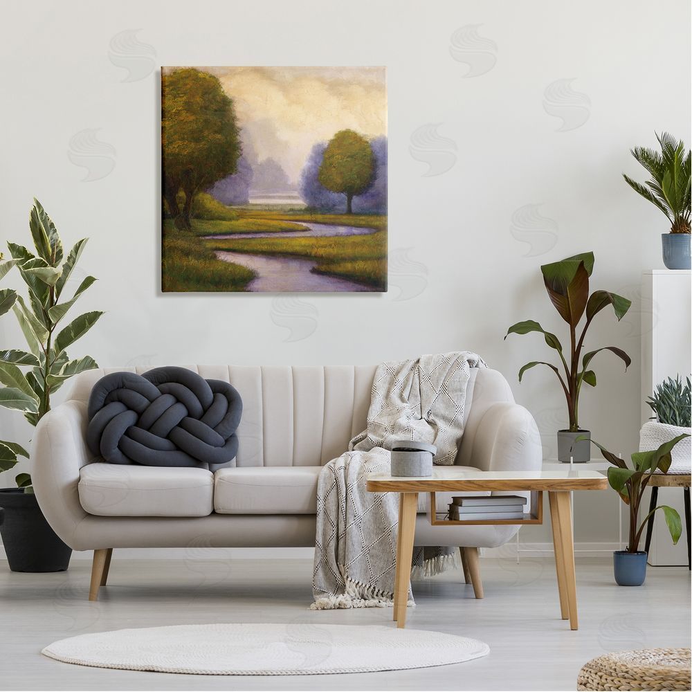 Gregory Williams Winding Stream Landscape River Canvas Wall Art in Room