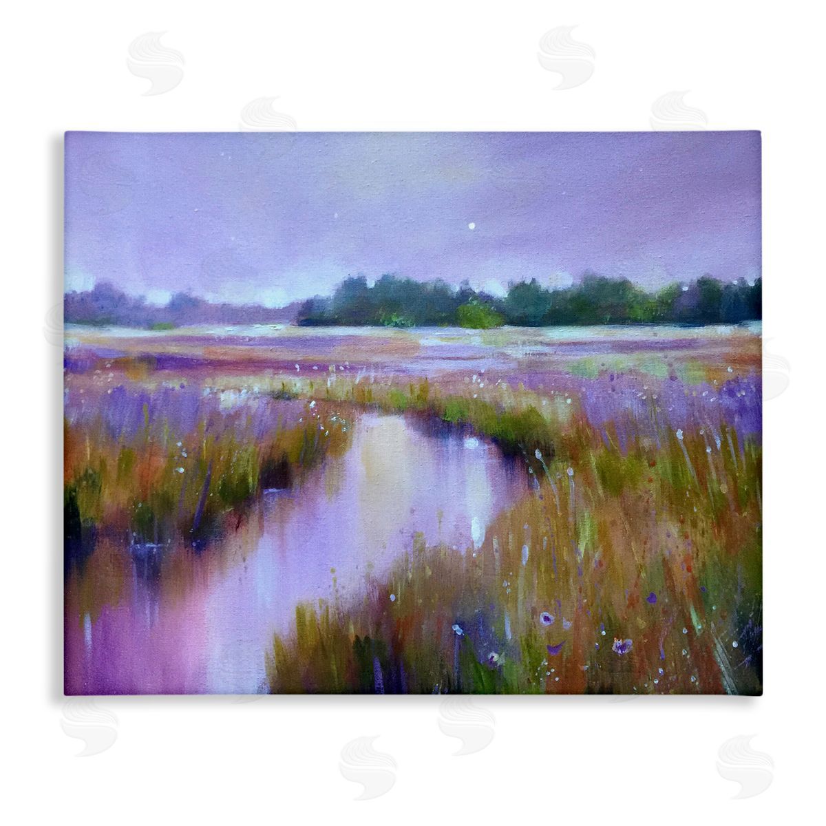 Jennifer Taylor Art Vivid Purple Dusk Rural Stream