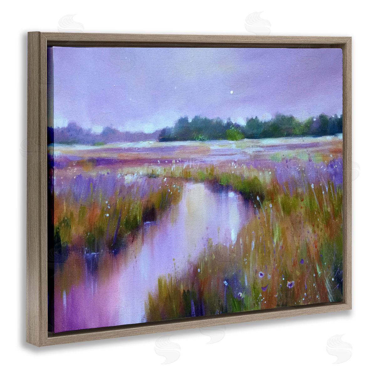 Jennifer Taylor Art Vivid Purple Dusk Rural Stream