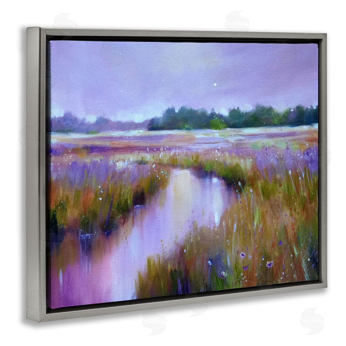 Jennifer Taylor Art Vivid Purple Dusk Rural Stream