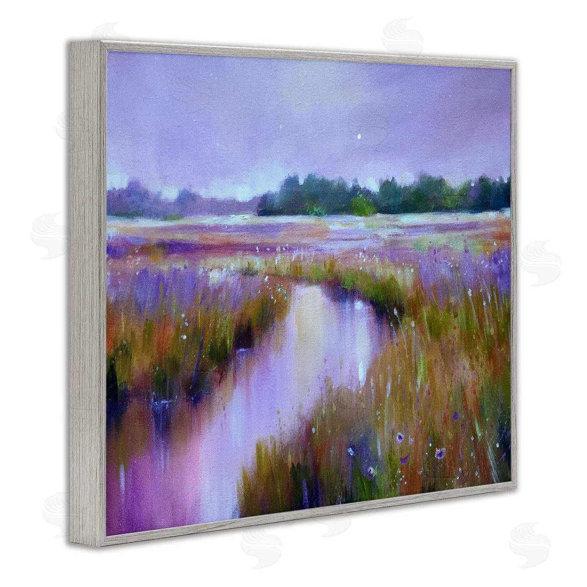 Jennifer Taylor Art Vivid Purple Dusk Rural Stream