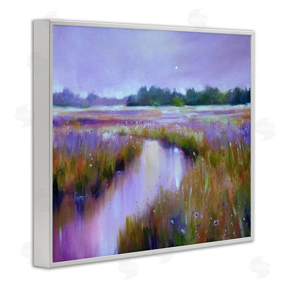 Jennifer Taylor Art Vivid Purple Dusk Rural Stream