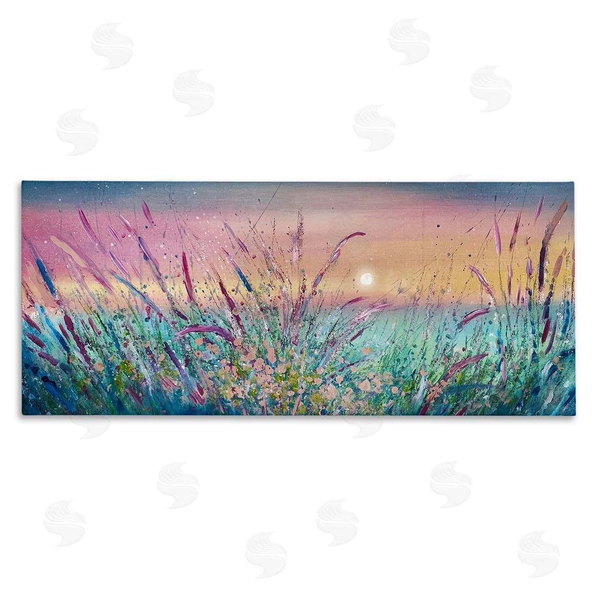 Pond Reeds Sprouting at Sunset Canvas Wall Art, Home Decor by Jennifer Taylor Art