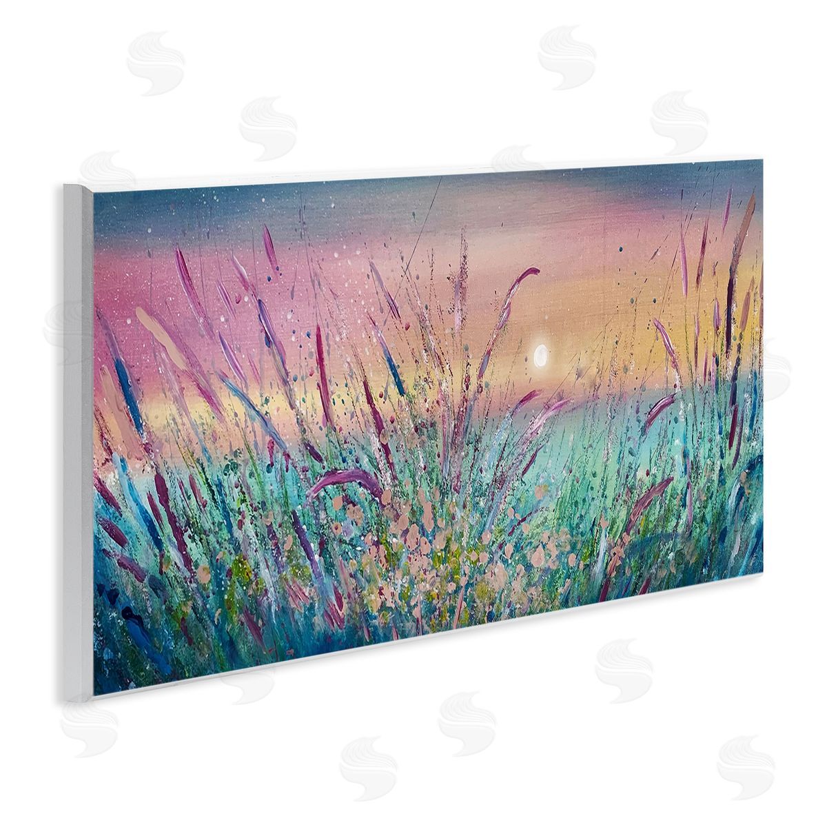 Pond Reeds Sprouting at Sunset Wood Plaque Wall Art, Home Decor by Jennifer Taylor Art