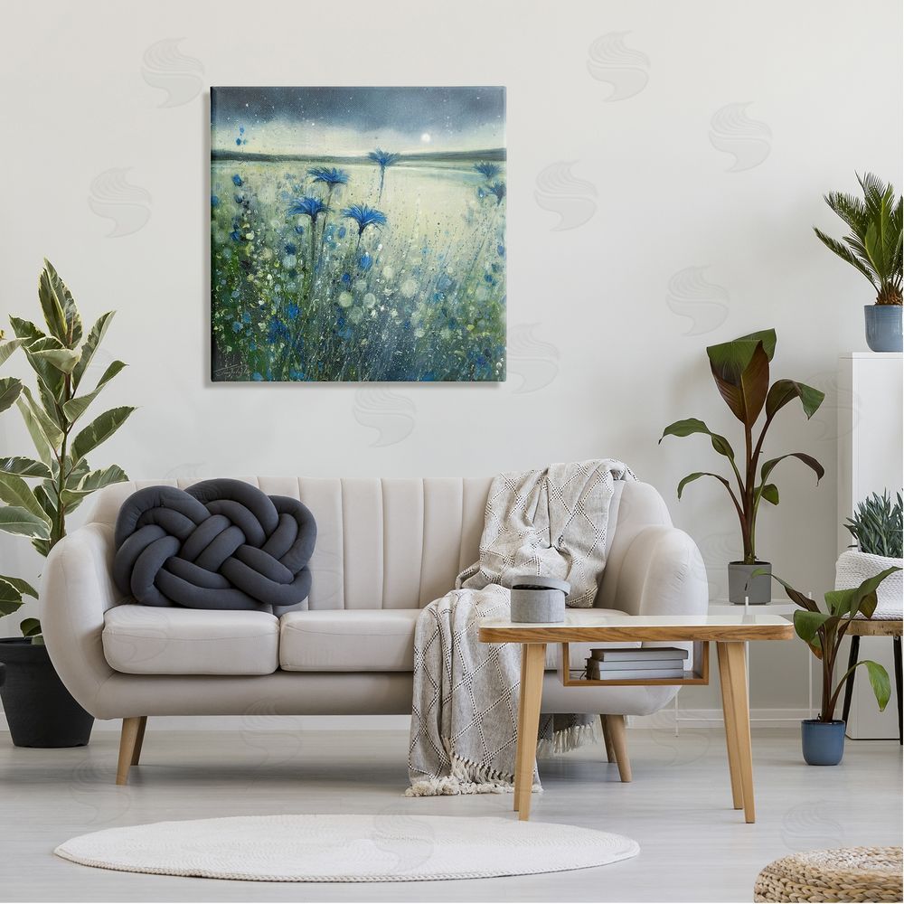 Jennifer Taylor Art Lakeside Botanicals Moonlit Night Sky Canvas Wall Art in Room