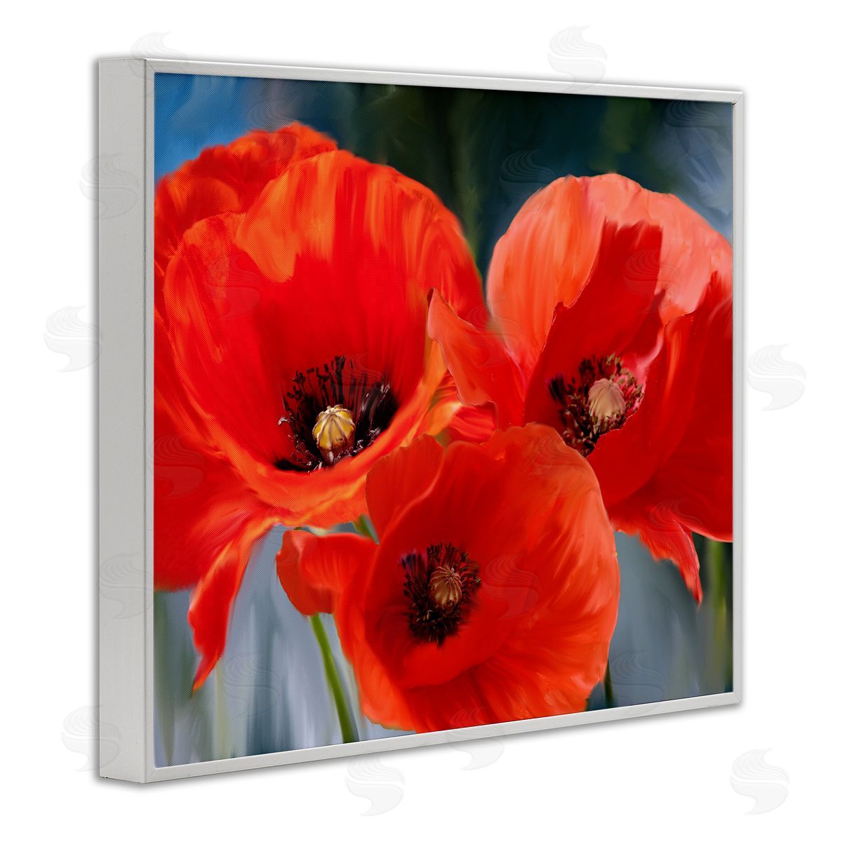 Kim Allen Bold Red Poppy Flower Trio
