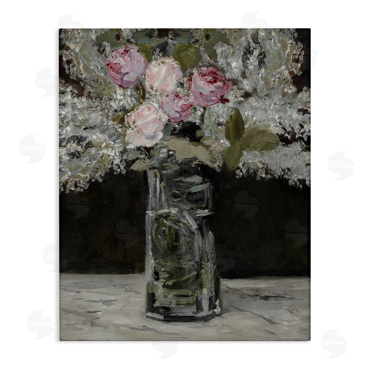 Lettered and Lined Traditional Rose Bouquet Still Life