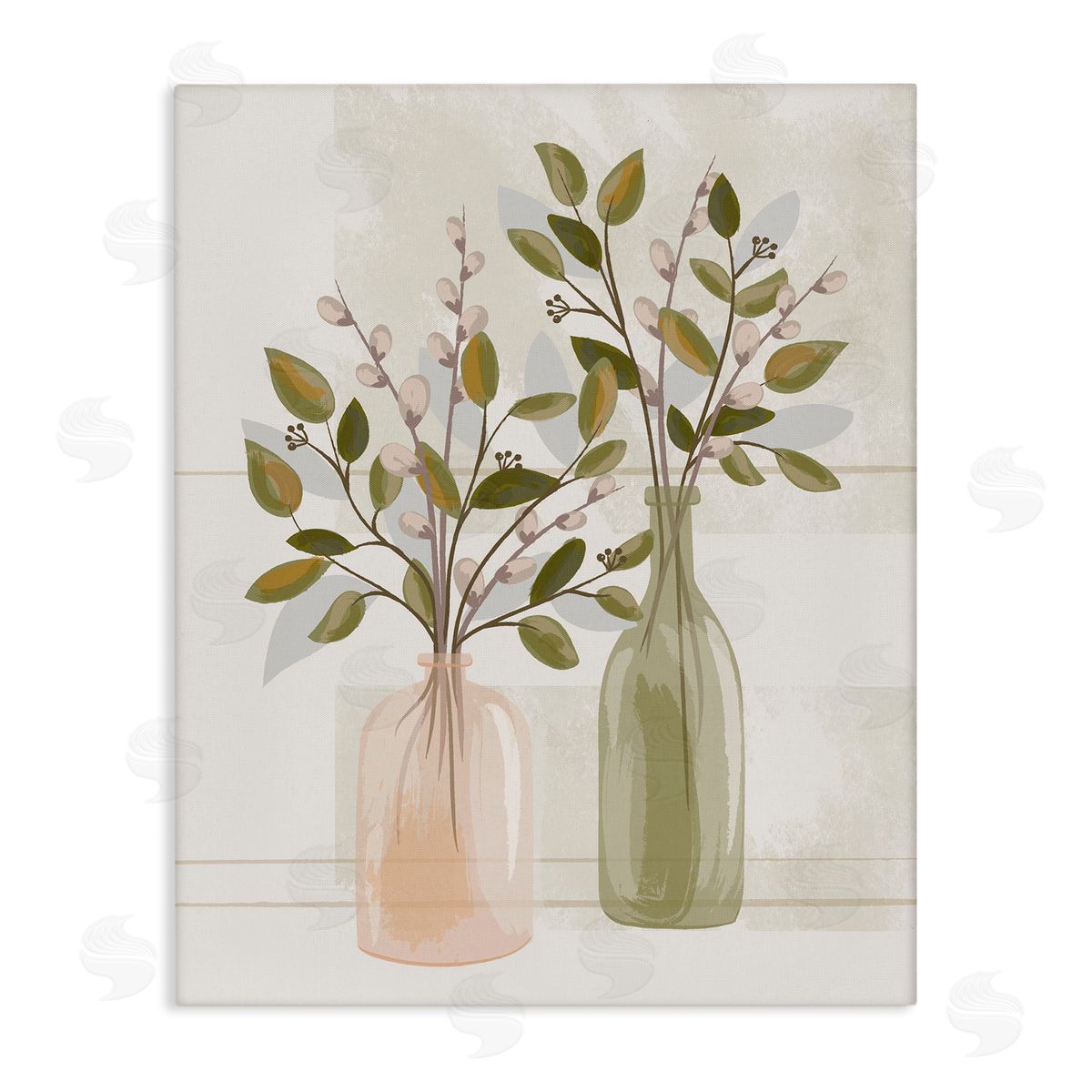 Lisa Perry Whitebutton Pussy Willow Ikebana Vases