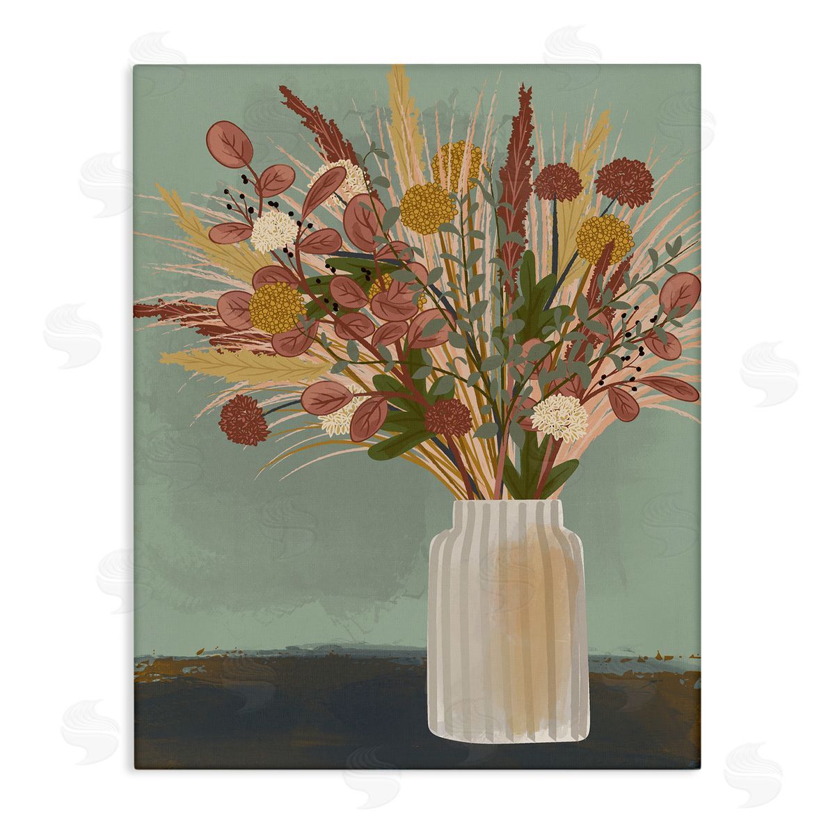 Lisa Perry Whitebutton Varied Botanical Sprigs Arrangement