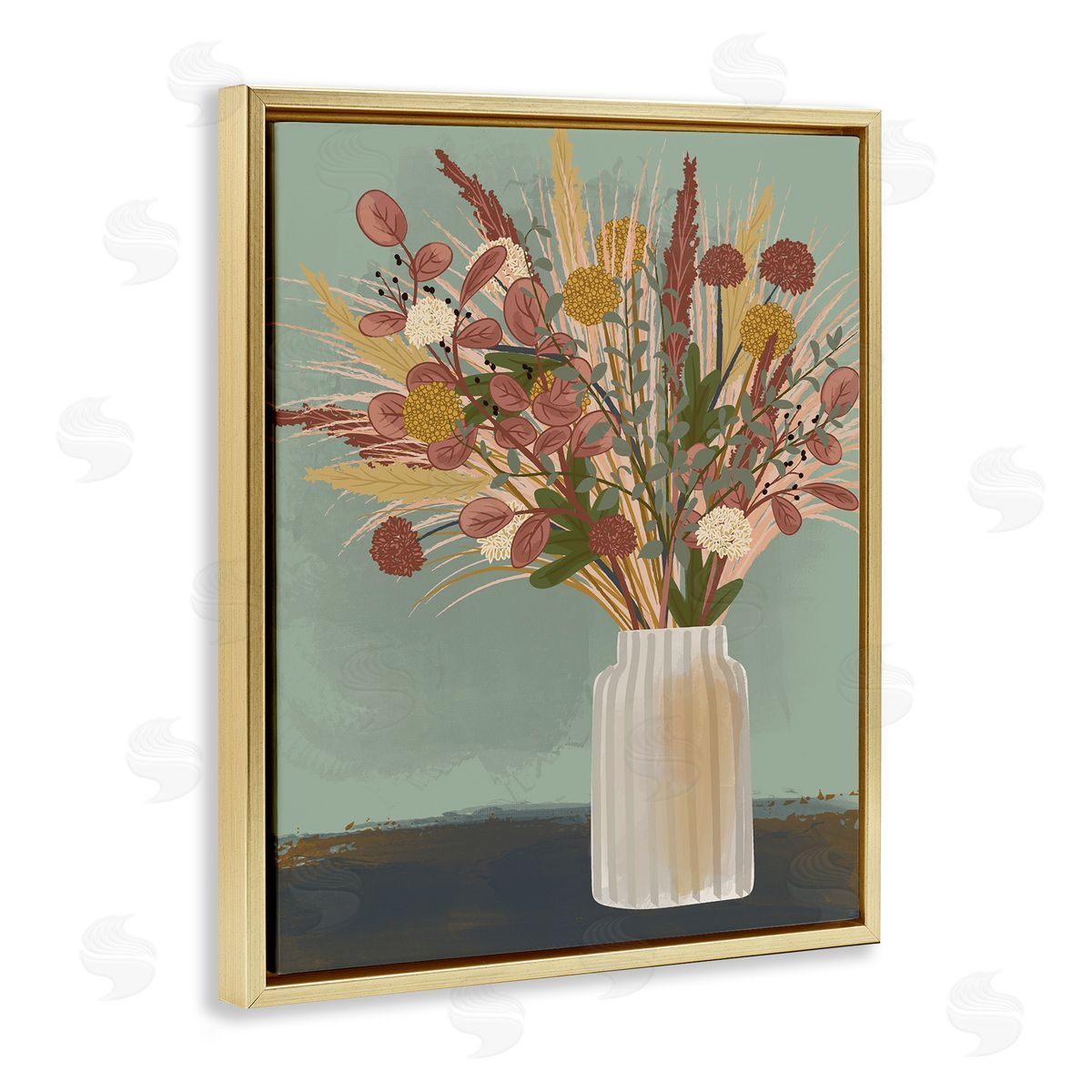 Lisa Perry Whitebutton Varied Botanical Sprigs Arrangement