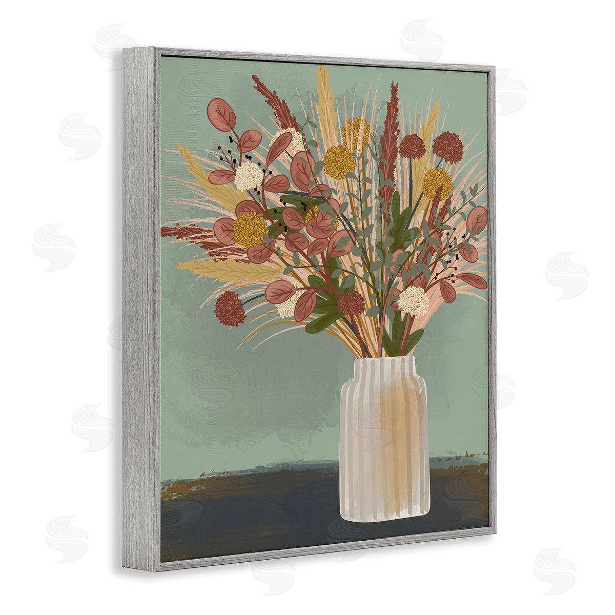 Lisa Perry Whitebutton Varied Botanical Sprigs Arrangement