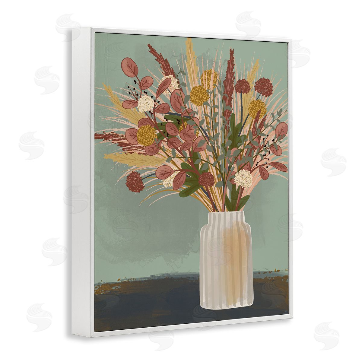 Lisa Perry Whitebutton Varied Botanical Sprigs Arrangement