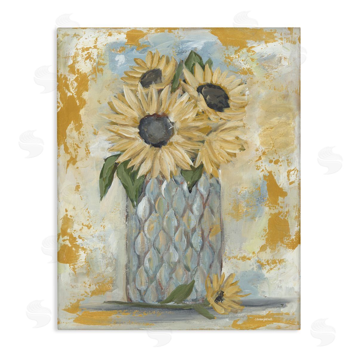 Mackenzie Kissell Rustic Weathered Sunflower Vase 