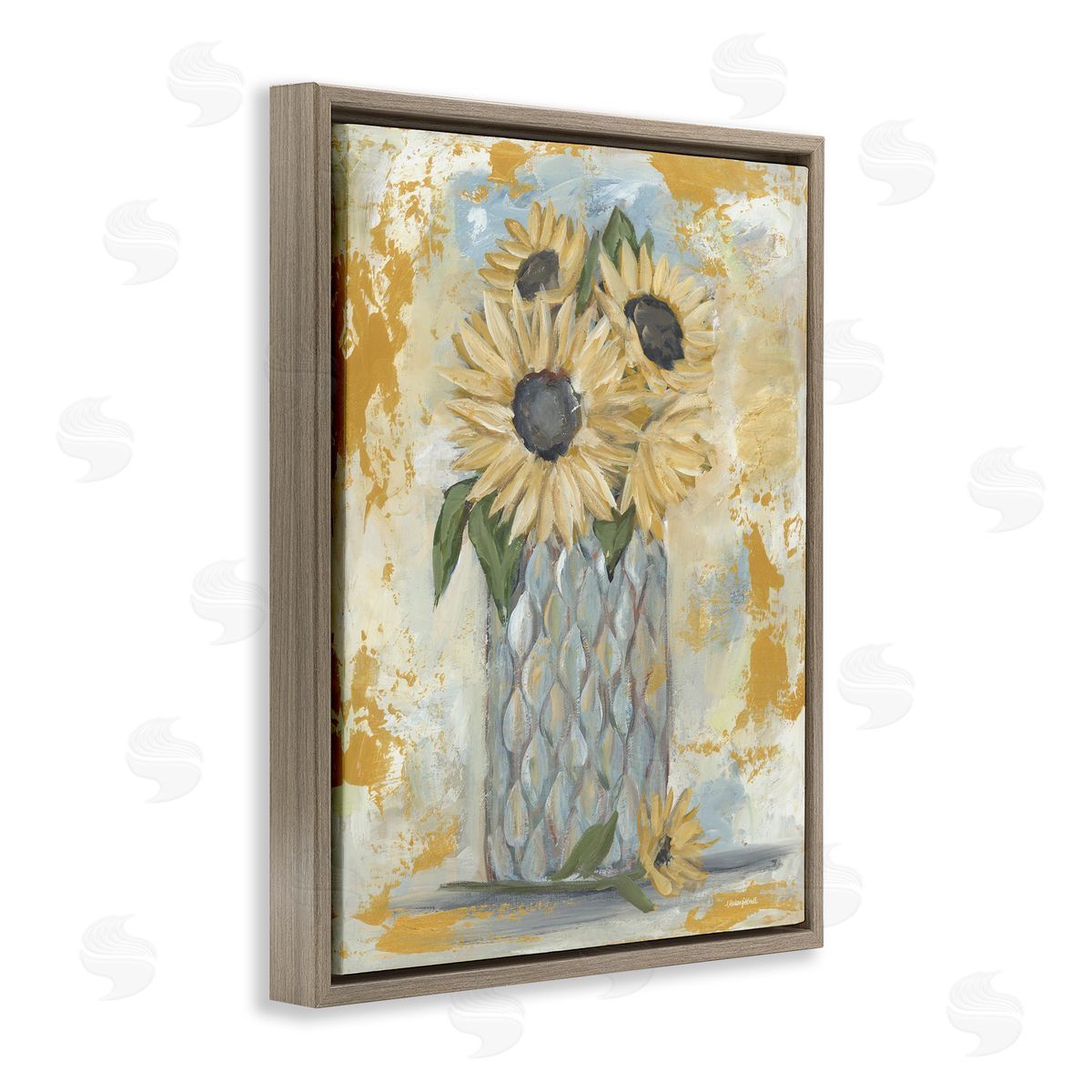 Mackenzie Kissell Rustic Weathered Sunflower Vase 