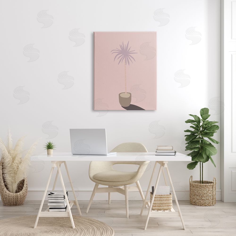 Stupell Studio Pink Potted Palm Plant