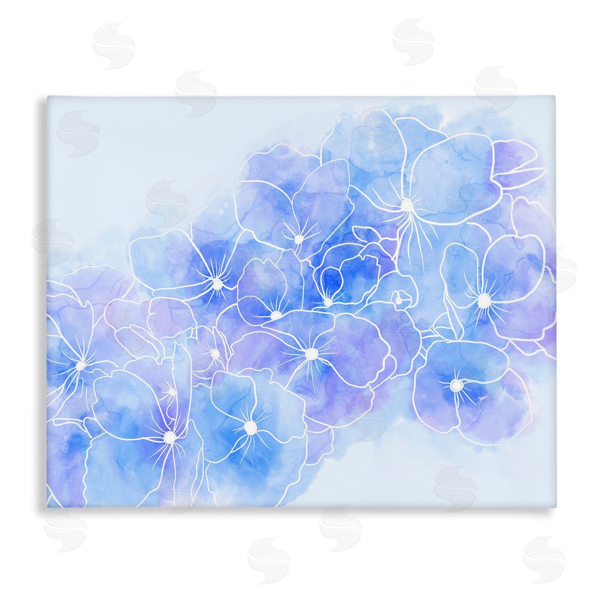 Stupell Studio Pastel Blue Flower Outlines 
