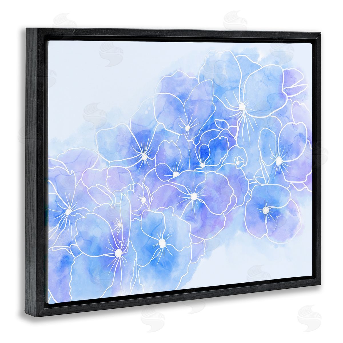 Stupell Studio Pastel Blue Flower Outlines 