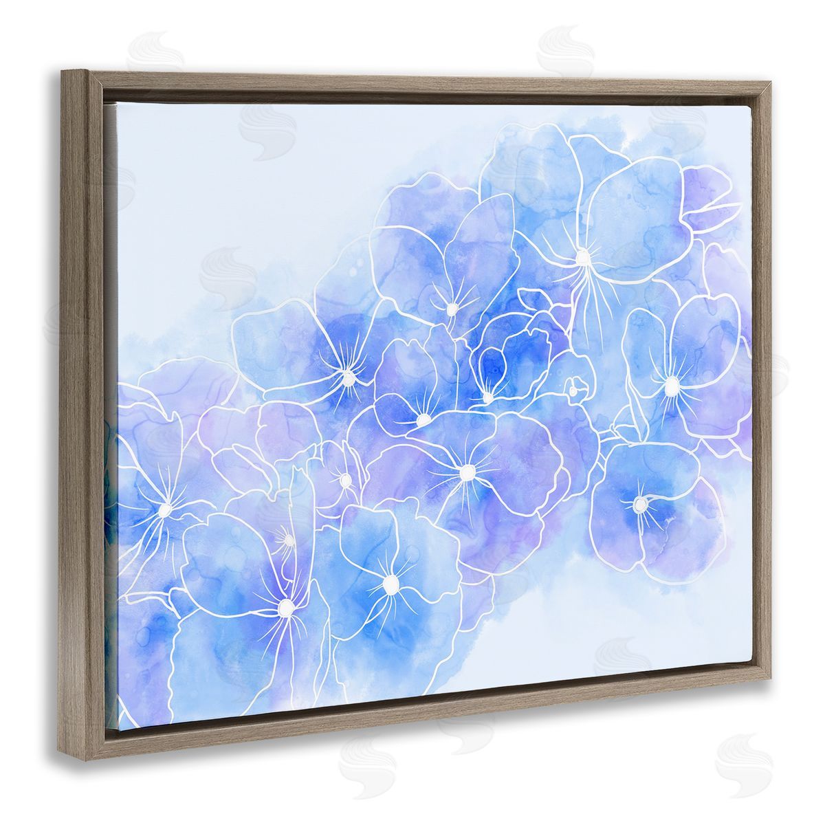 Stupell Studio Pastel Blue Flower Outlines 