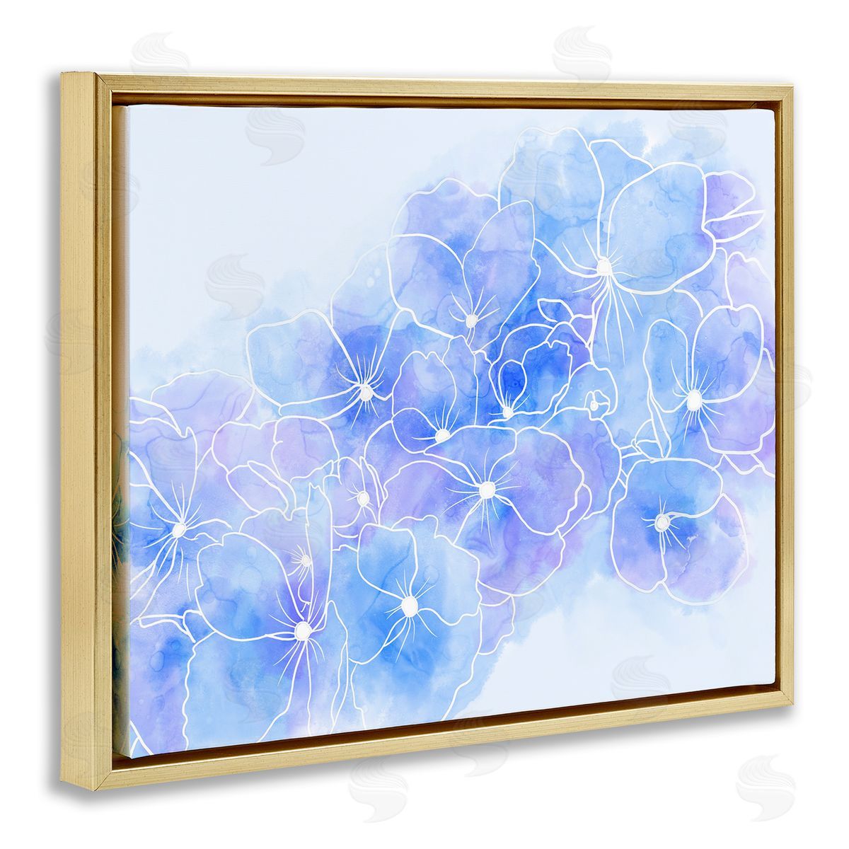 Stupell Studio Pastel Blue Flower Outlines 