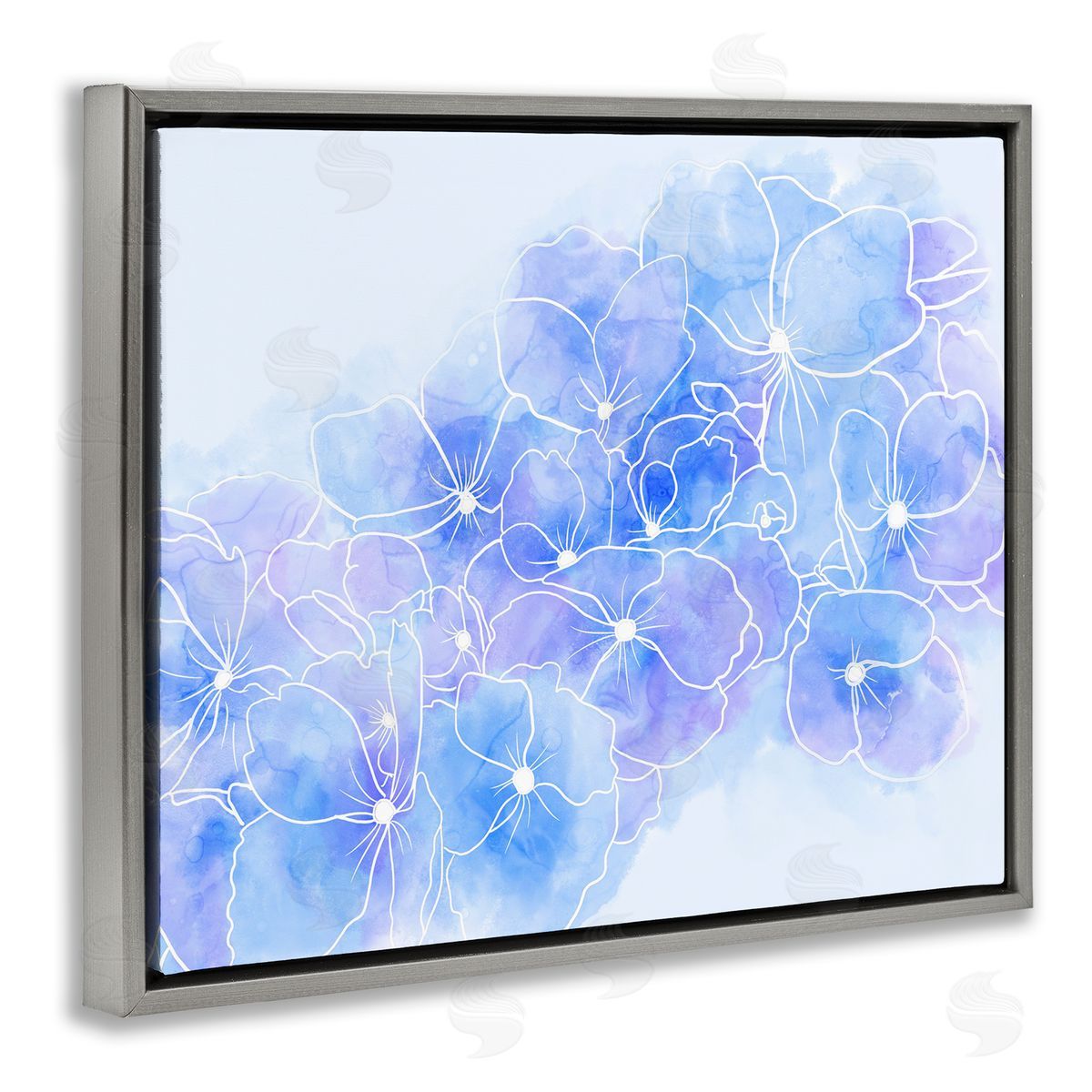 Stupell Studio Pastel Blue Flower Outlines 