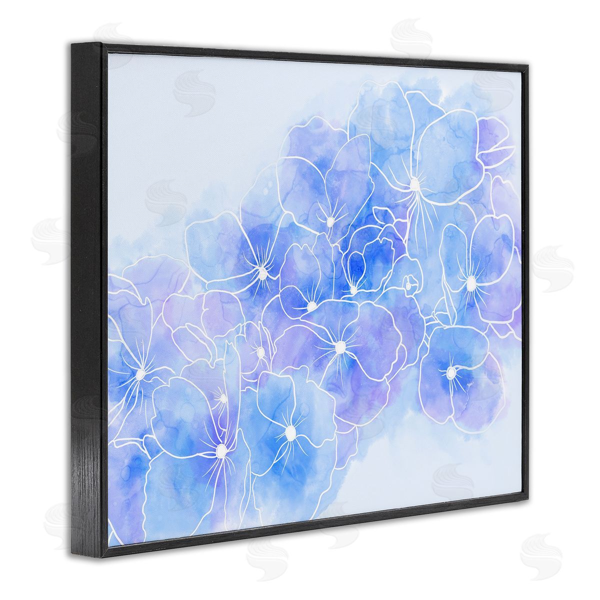 Stupell Studio Pastel Blue Flower Outlines 
