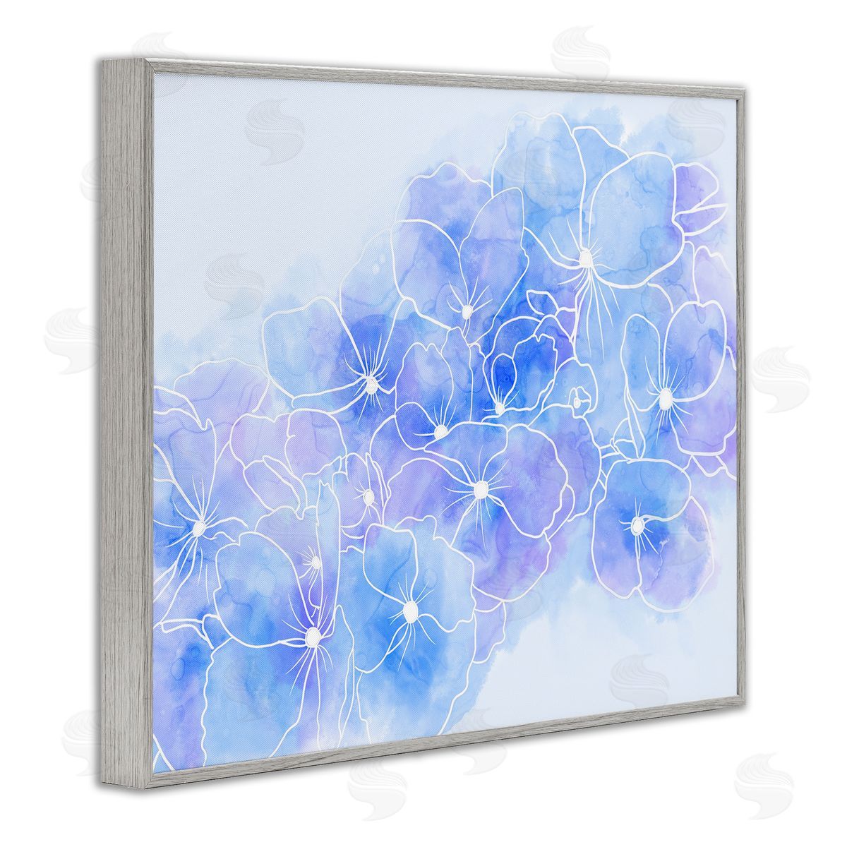 Stupell Studio Pastel Blue Flower Outlines 