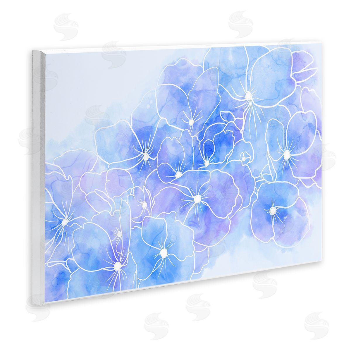 Stupell Studio Pastel Blue Flower Outlines 
