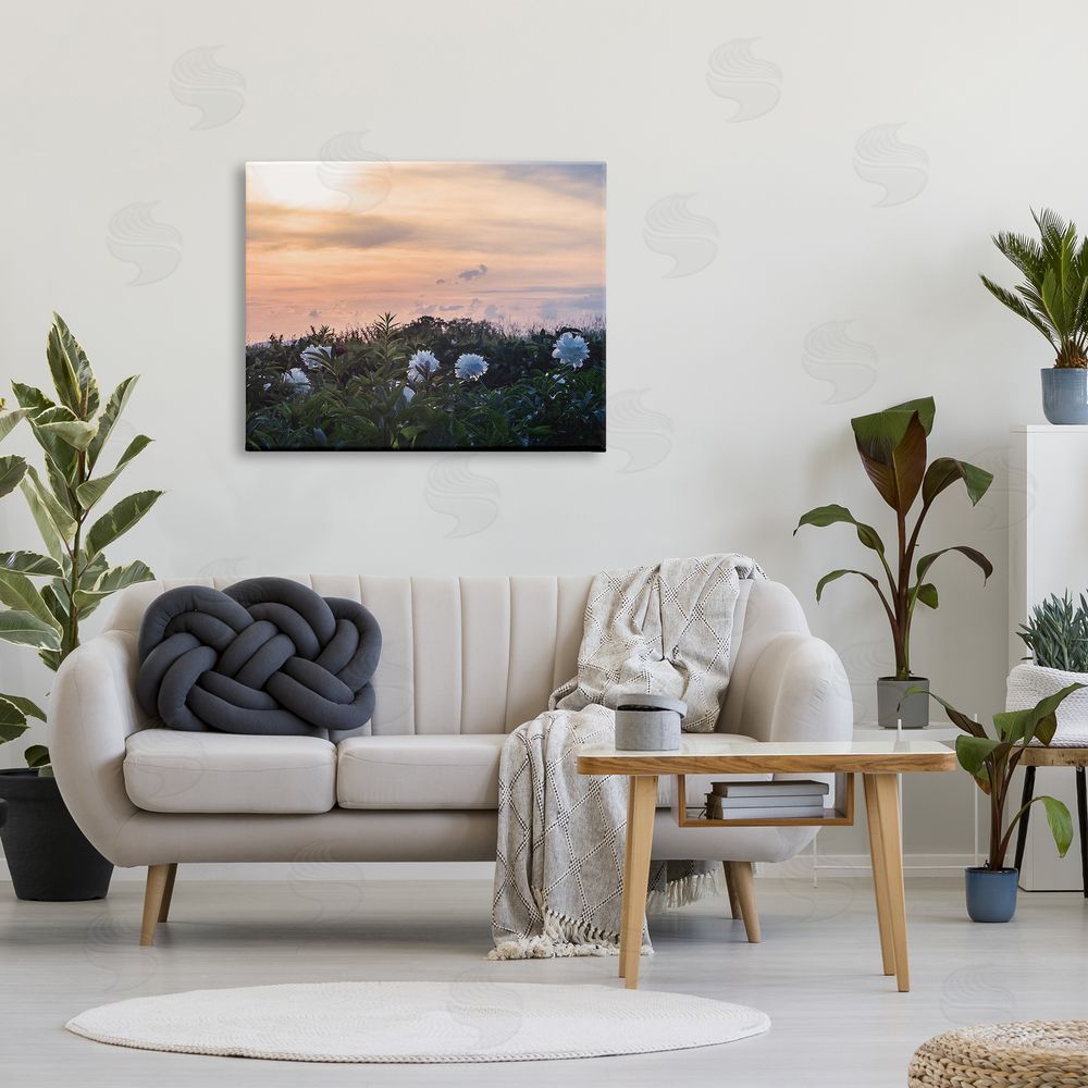 Stupell Studio Wildflower Blossoms Sunset Sky