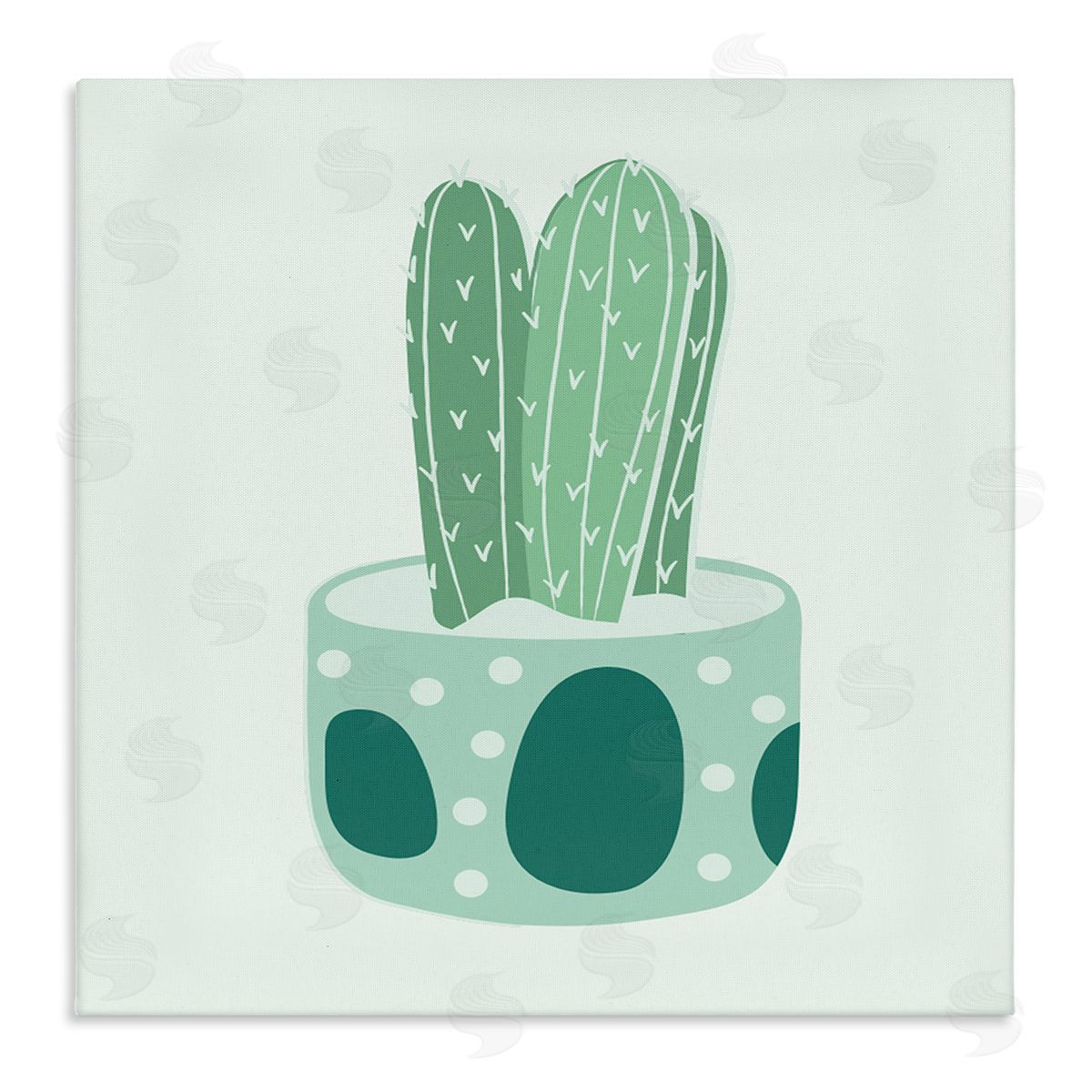 Stupell Studio Casual Green Patterned Cactus Stretched Canvas Wall Art Print