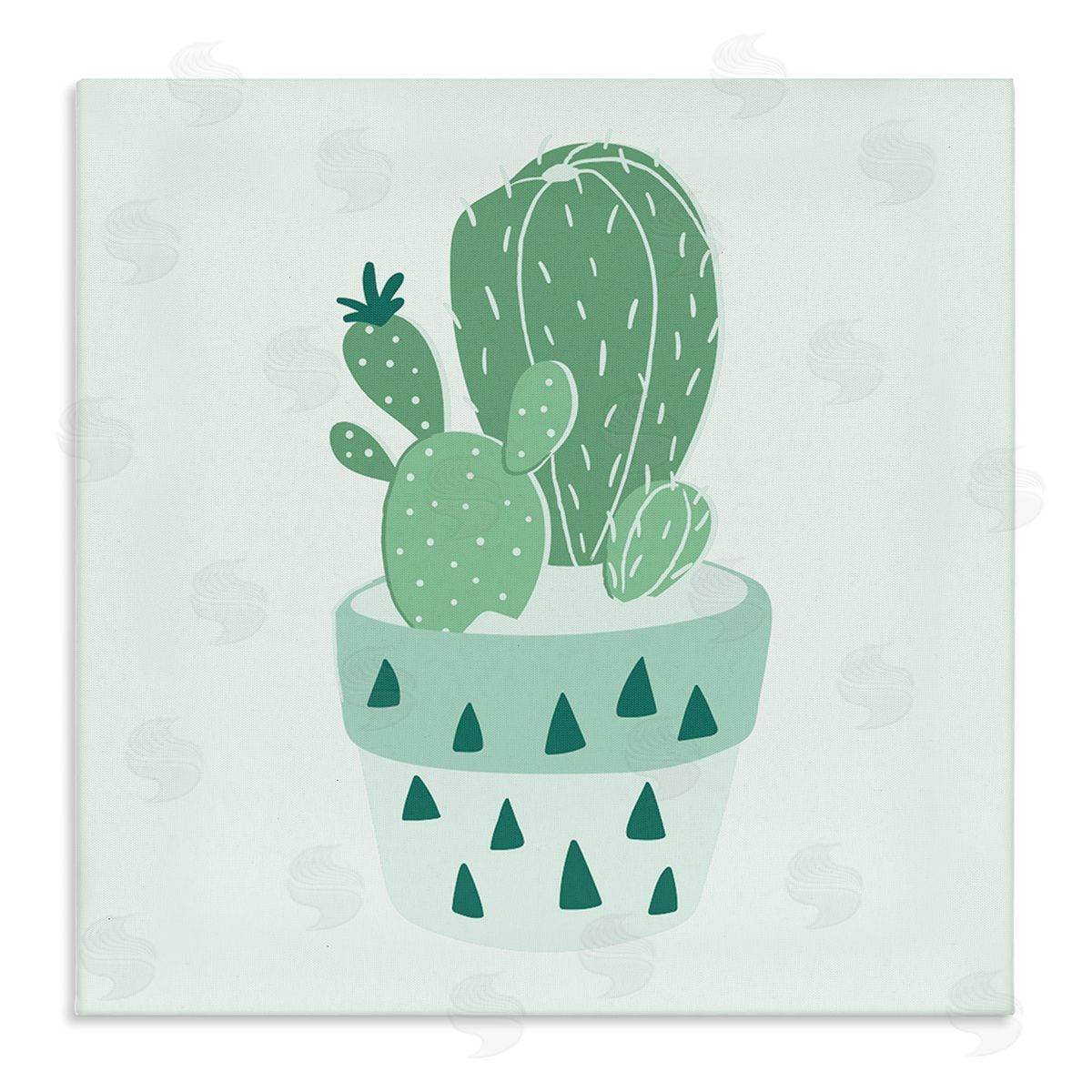 Stupell Studio Casual Green Potted Cactus Stretched Canvas Wall Art Print