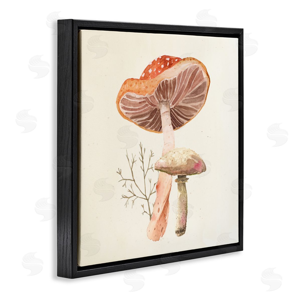 Lucca Sheppard Forest Botanical Woodland Plants Black Floating Frame Canvas Wall Art Print