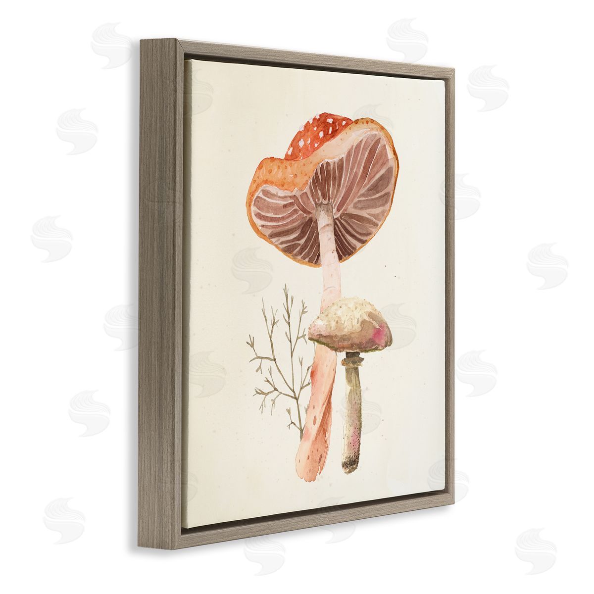 Lucca Sheppard Forest Botanical Woodland Plants Brown Floating Frame Canvas Wall Art Print