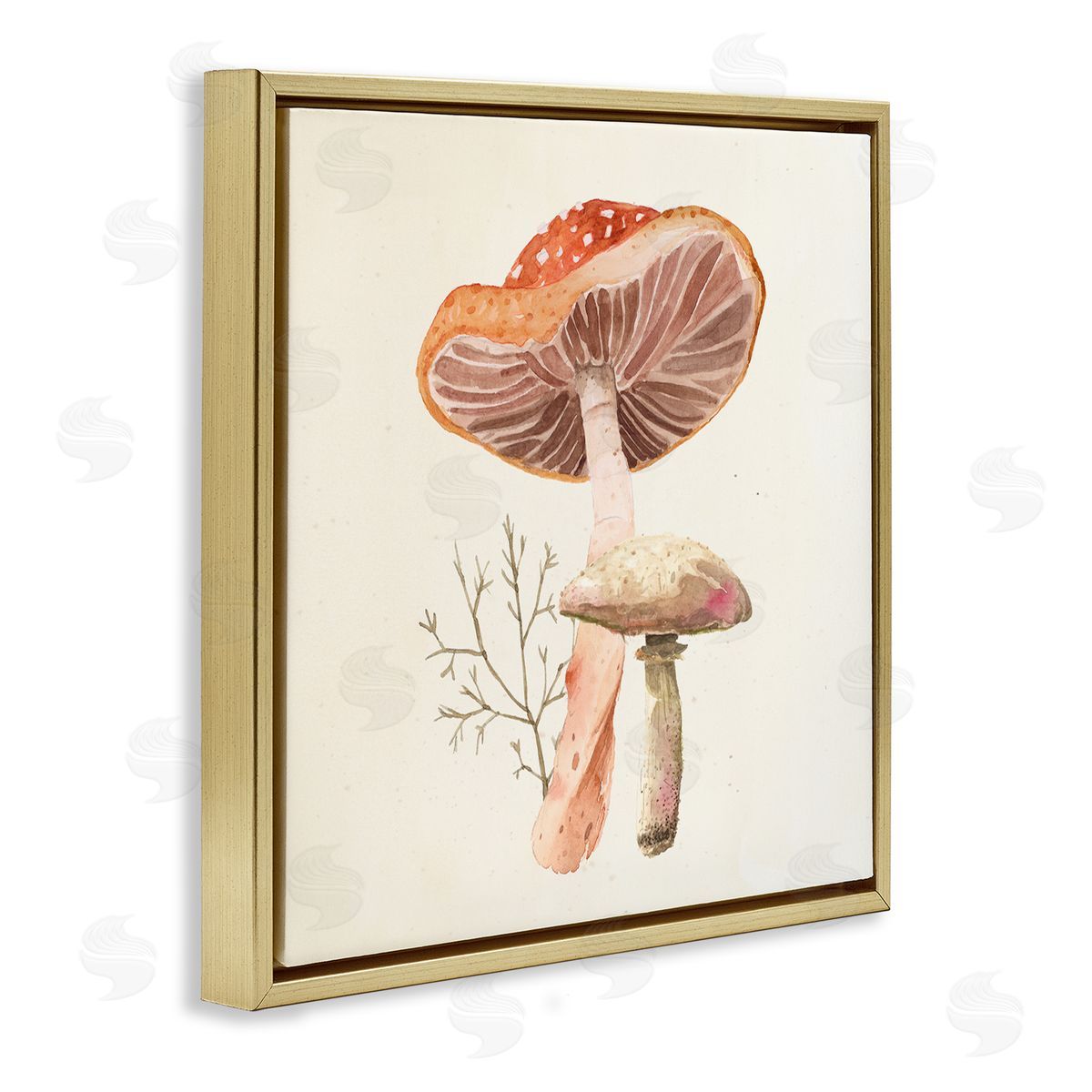 Lucca Sheppard Forest Botanical Woodland Plants Gold Floating Frame Canvas Wall Art Print