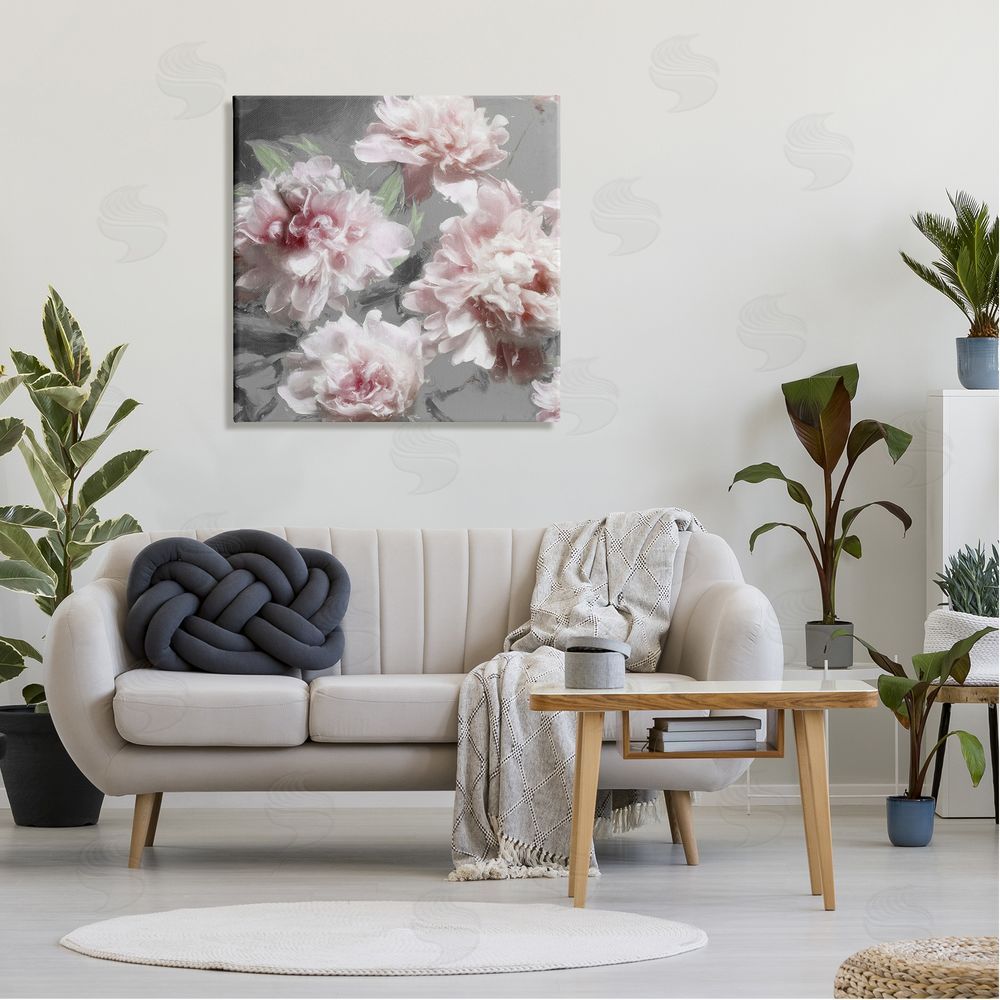 Shawna Sullivan Pink Carnation Bloom Arrangement Canvas Wall Art in Room