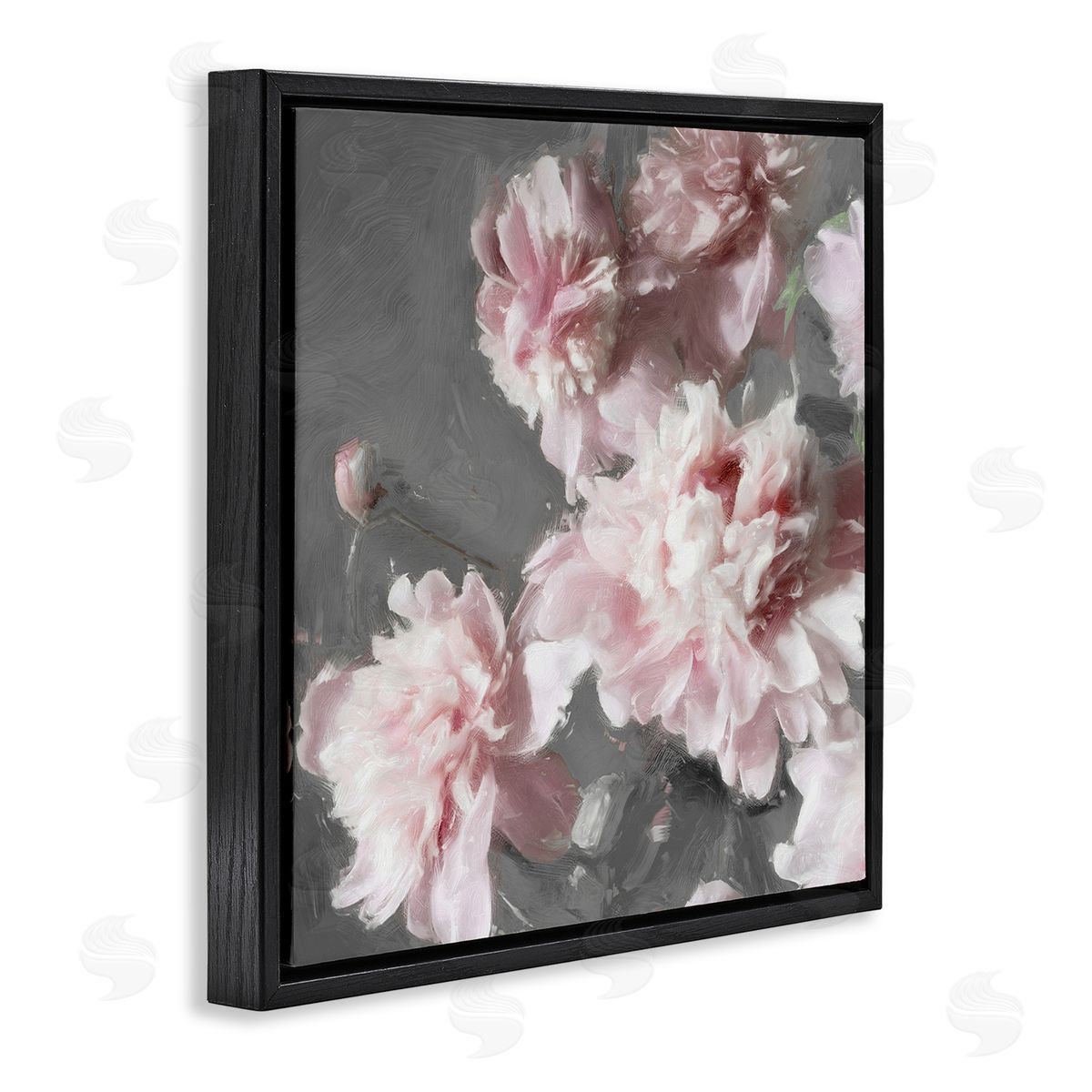 Shawna Sullivan Pink Carnation Buds Blooming Black Floating Frame Canvas Wall Art Print