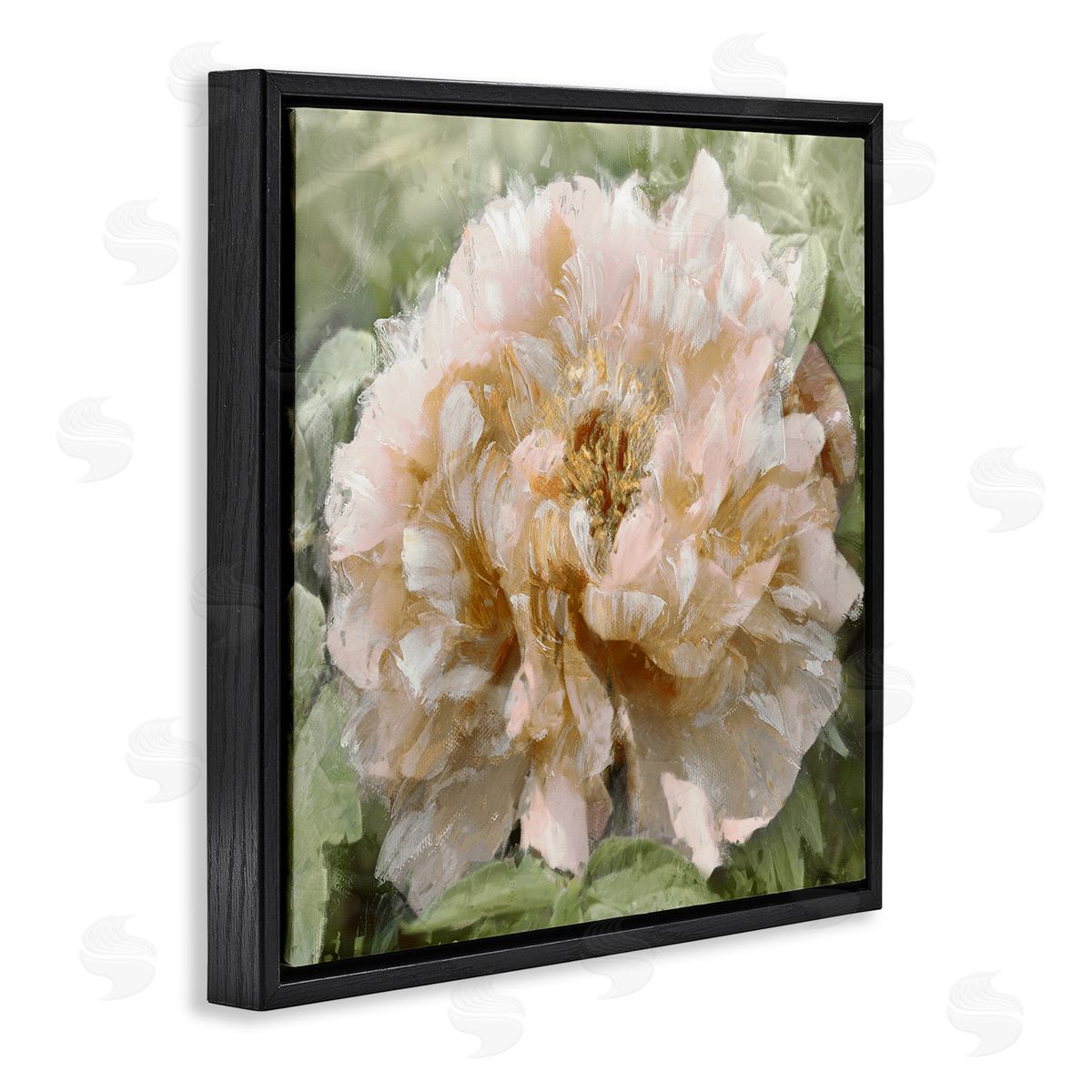Shawna Sullivan Blooming Puffy Flower Nature  Black Floating Frame Canvas Wall Art Print