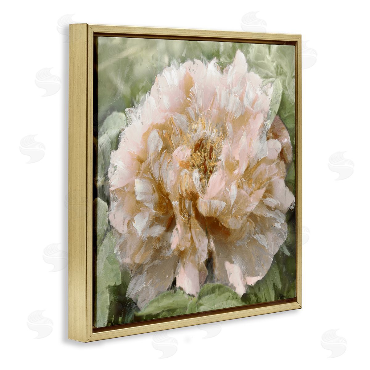 Shawna Sullivan Blooming Puffy Flower Nature  Gold Floating Frame Canvas Wall Art Print