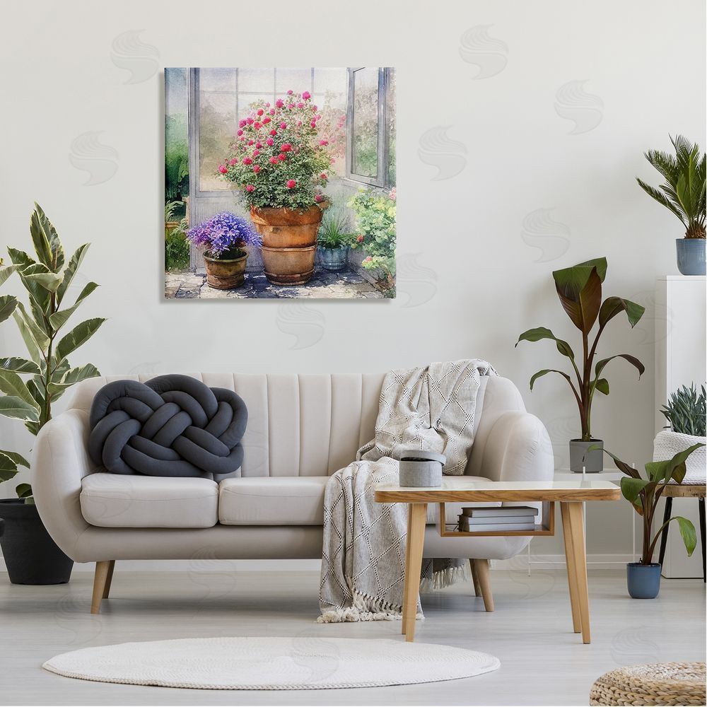 Alpenglow Workshop Summer Greenhouse Garden Blooms Canvas Wall Art in Room