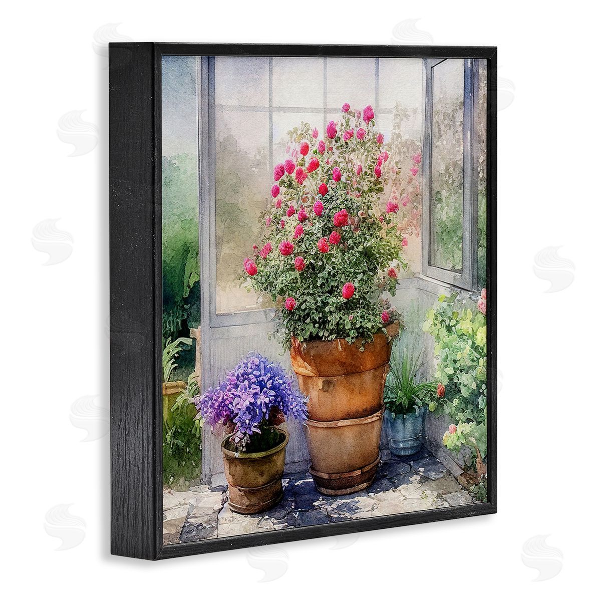 Alpenglow Workshop Summer Greenhouse Garden Blooms Black Framed Glicee Wall Art Print