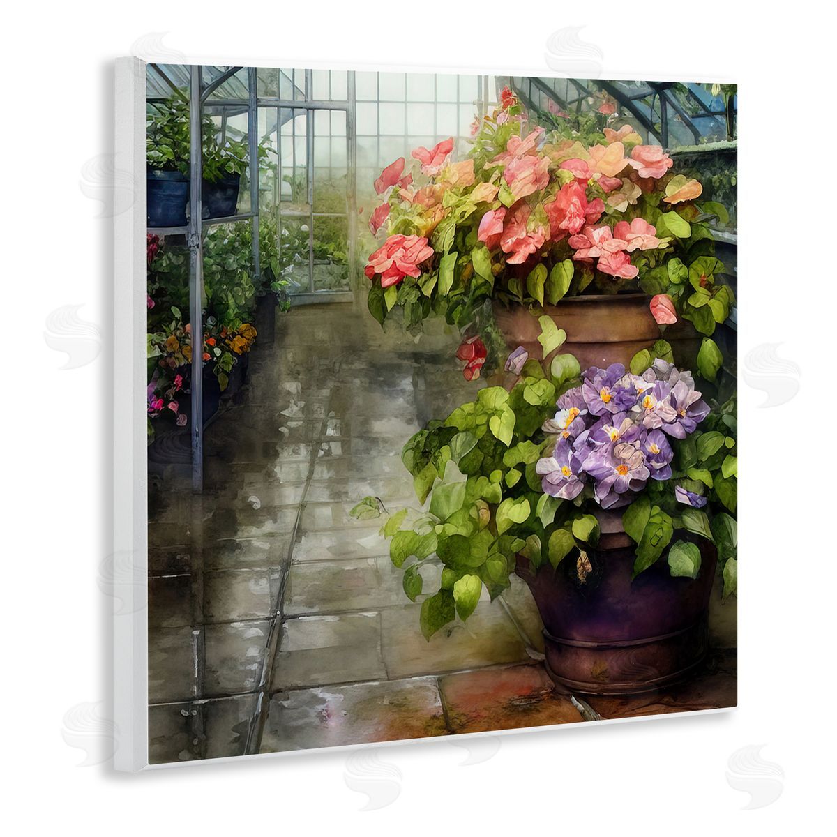 Alpenglow Workshop Spring Blossoms Greenhouse Garden Wooden Wall Plaque Art Print