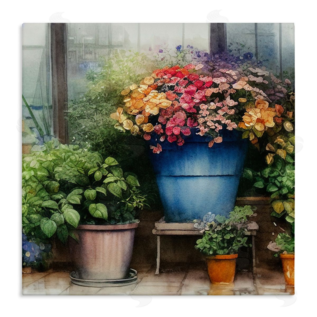 Alpenglow Workshop Blooming Flowers Vivid Garden Stretched Canvas Wall Art Print